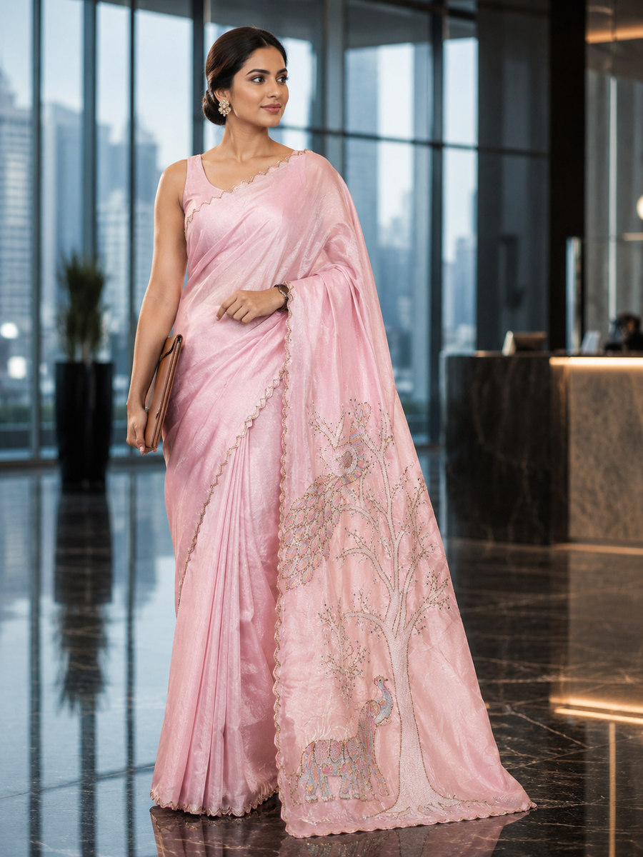 Garden Peacock Silk Saree