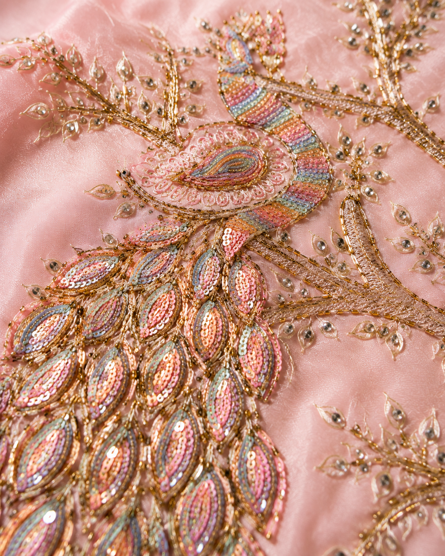 Garden Peacock Silk Saree