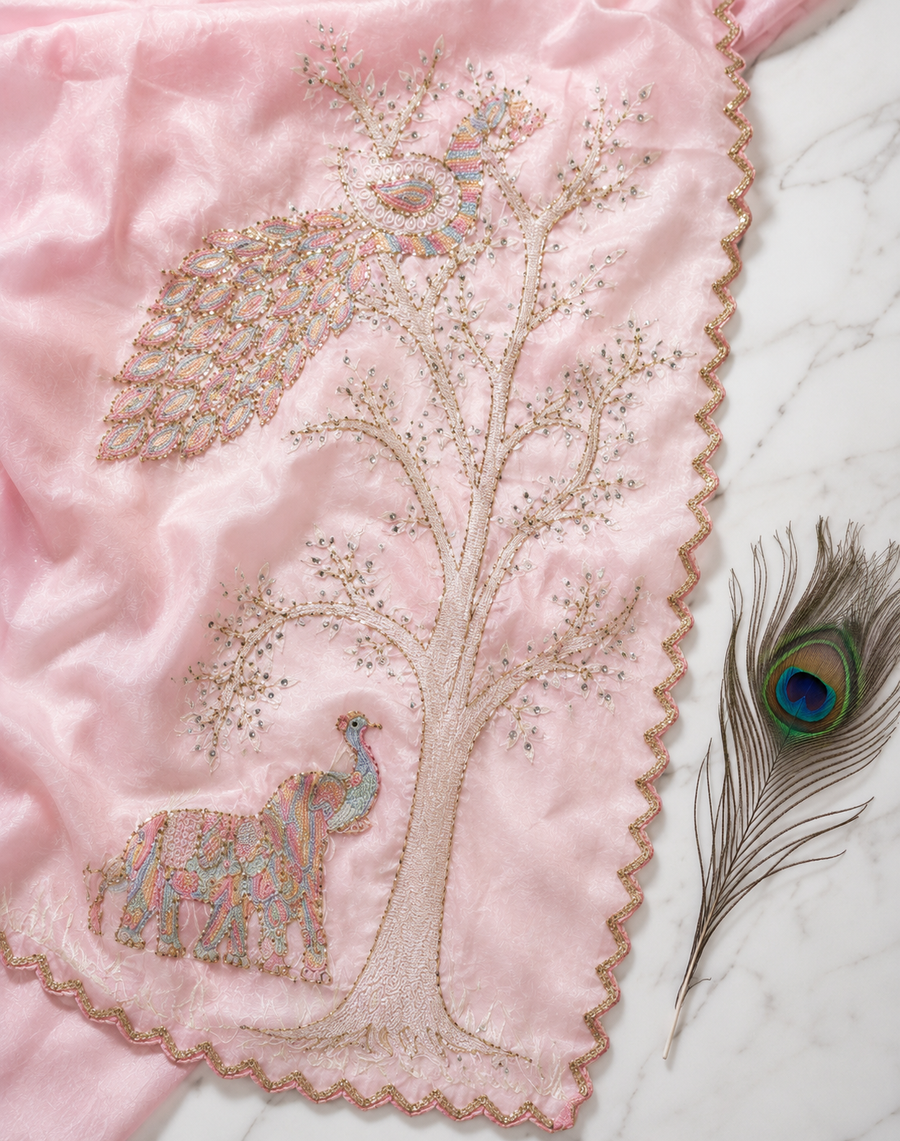 Garden Peacock Silk Saree