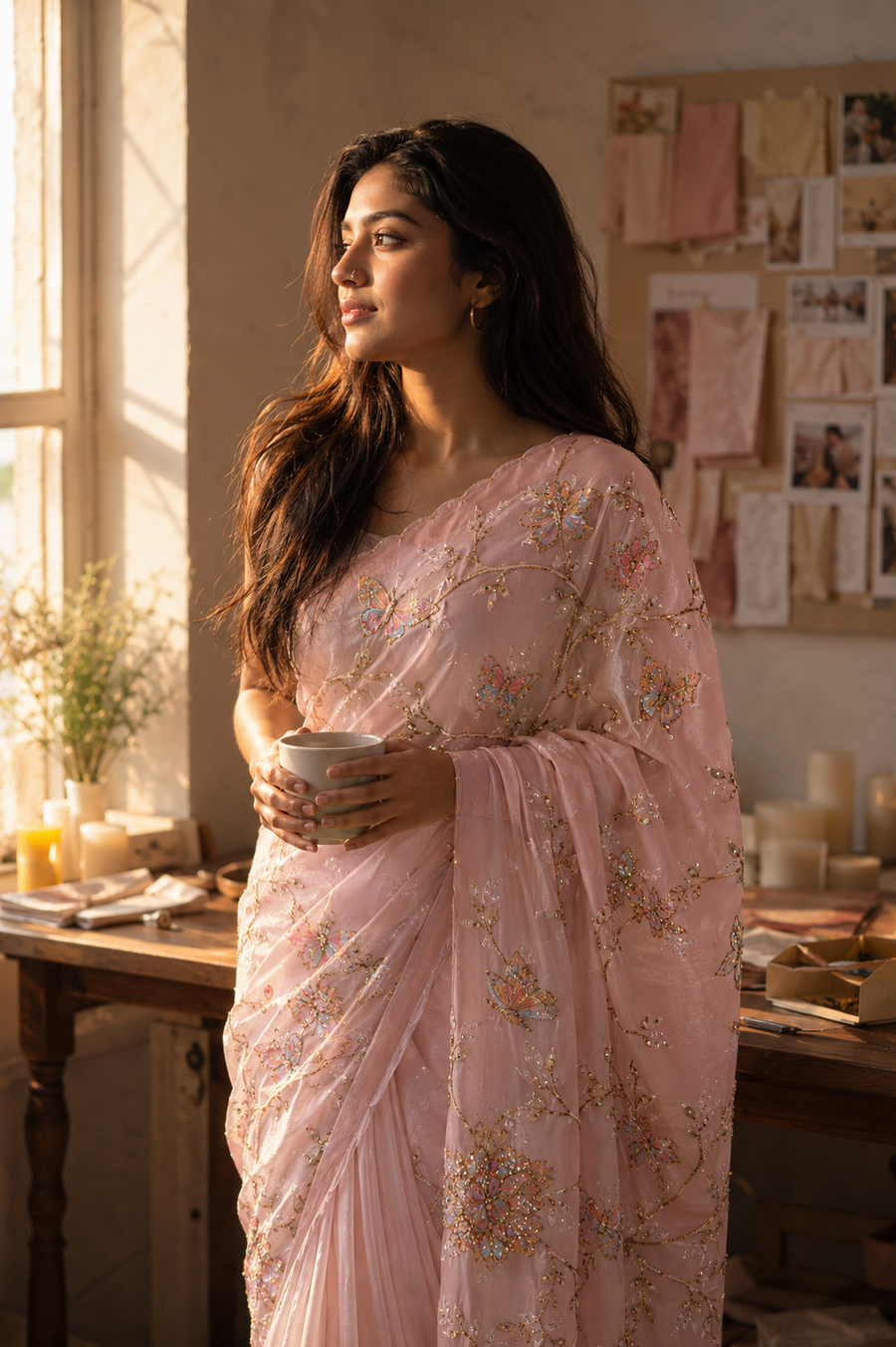 Butterfly Garden Silk Saree